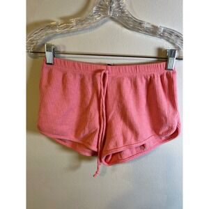 C-MODE Women Lounge Shorts Waffle Knit Pink Size M